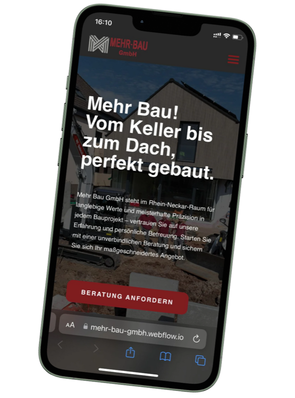 Mehr Bau — Mobile Mockup